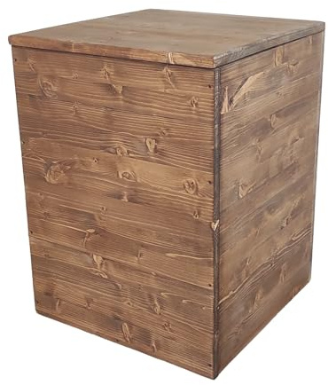 TOTAL WOOD 2012 Cassapanca Contenitore Baule in Legno Interno Esterno 45x45x60 cm imprengato Noce Scuro Anche su Misura