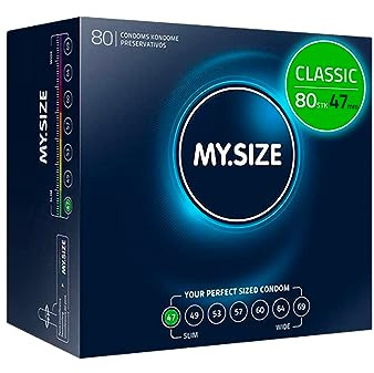 My.Size - Preservativi di misura 1, 47 mm, confezione da 80 pezzi