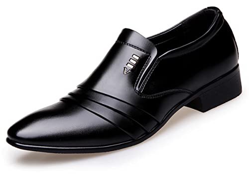 Bandkos Business Anzugschuhe Herren Schnürschuhe Derby Leder Oxford Brogue Schuhe klassischer Hochzeit Schwarz Gr.38-46 EU,BKGr.265