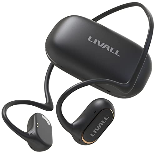 LIVALL Open Ear Sportkopfhörer mit Mikrofon, Kabellose Bluetooth Kopfhörer, Wasserdicht und Staubdicht, Soulmate für Meeting, Sport, Freizeit und Radfahren, Schwarz