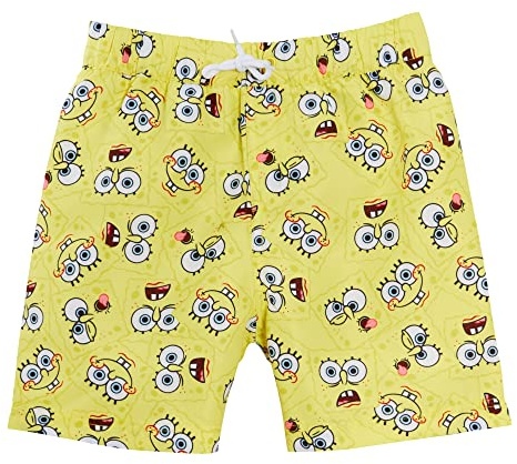 SpongeBob Squarepants Pantalones Cortos de Bob Esponja para Nadar, Pantalones Cortos de baño para niños con cordón en la Cintura, bañadores, Pantalones Cortos de Playa para Vacaciones
