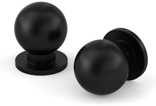 Goldenwarm 5 Pack Black Cupboard & Drawer Knobs, Small Round Black Kitchen Cabinet Knobs