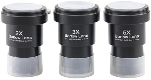 3 Stück 3,2 cm Astronomisches Teleskop Barlowlinse 2X 3X 5X Okularlinse Teleskop Okular Kit
