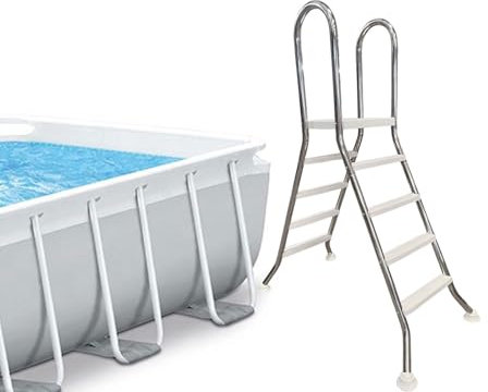 AIBOTY Scala per Piscina per impieghi gravosi con gradini Rimovibili per Piscine Fuori Terra con profondità di 52 Scala per Piscina a 4 gradini in Acciaio Inossidabile 304 capacità 550 libbre