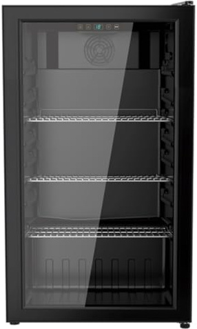 YUNA Cool-View GKS90B Glastürkühlschrank | 89 L | schwarz