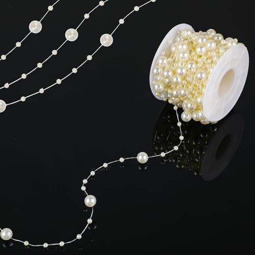 Cuerdas de perlas para decoración de cuentas artificiales para manualidades, guirnalda de perlas de imitación para boda, fiesta, centro de mesa, ramo, árbol de Navidad, decoración de fiesta, 8 + 3 mm