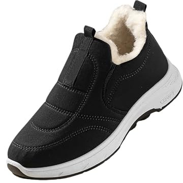 Generisch Botas de invierno para mujer con forro - Botas de nieve impermeables, botas de invierno cómodas, antideslizantes, para pies anchos, zapatillas de invierno, botas térmicas para exterior