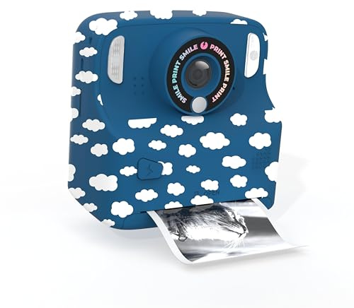 Appareil Photo Instantané Enfant PixiPrint Bleu & Blanc - Modèle avec Nuages - Mob