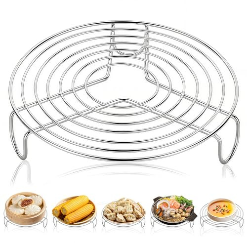 Kozdtiz 6 Pezzi Griglia in Acciaio Inox per Cottura a Vapore, 18 x 3 cm, Griglia per Cottura a Vapore per Pentole, Griglia in Acciaio Inox da Cucina, Supporto per Pentole Rotondo, Griglia per Cottura