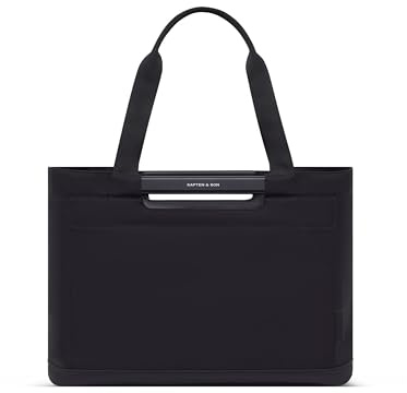 Kapten & Son Vaasa Panier de courses noir 25 l | Cabas noir stable | Avec jeton de chariot et compartiment magnétique | Matériau intérieur lavable | Compagnon élégant au quotidien | Cabas courses