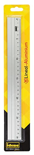 Idena 602122 - Aluminium-Lineal mit 30 cm Länge, Millimeter- und Zentimeter-Skalierung, silber, für Schule, Büro und Freizeit