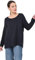 Ulla Popken Damen Basic Shirt Bluse, Blauschwarz, 50-52 EU