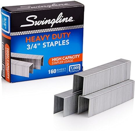 Swingline Staples Heavy Duty for Desktop Stapler, 3/4 Length, 100/Strips, 1000/Box (35319)