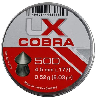 PIOMBINI A PUNTA COBRA MARCA UMAREX CAL. 4,5 ARIA COMPRESSA 500 PZ GAMO DIANA