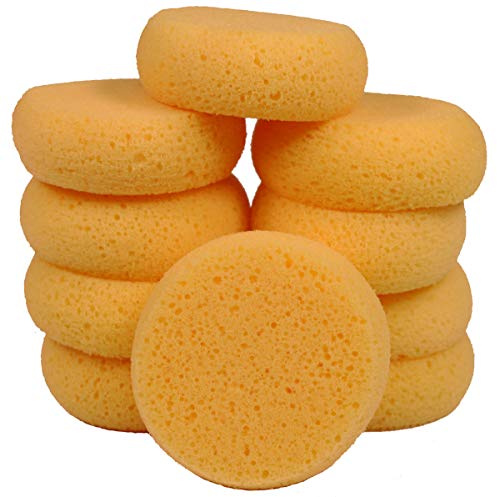 Creative Hobbies® 10 Pack of 3-1/2 Inch Round Synthetic Silk Sponges for Painting, Crafts, Ceramics, Household Use & More! Pack of 10 Sponges