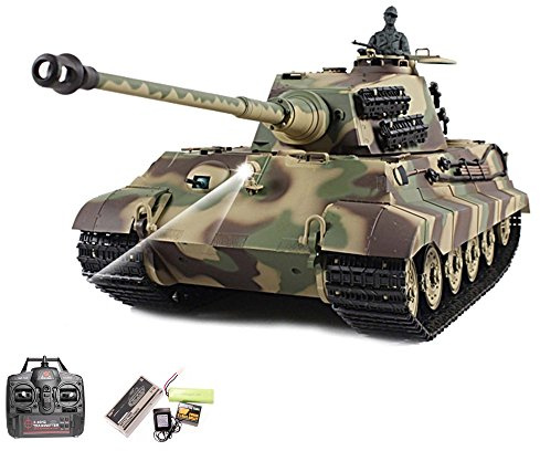 German King Tiger with Henschel-turm RC Remote Control 1/16 Tank Upgrade Edition 2.4GHz, Metal Equipment, Shot, Sound and Smoke Function