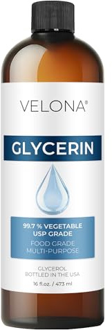 velona Glycerin Vegetable USP Grade 16 Fl Oz | 100% Pure and Natural Carrier Oil | Hair and Face Moisturizer for Dry Skin, Bubble Bath, Glycerin Soap, Soap Base | Use Today - Enjoy Results