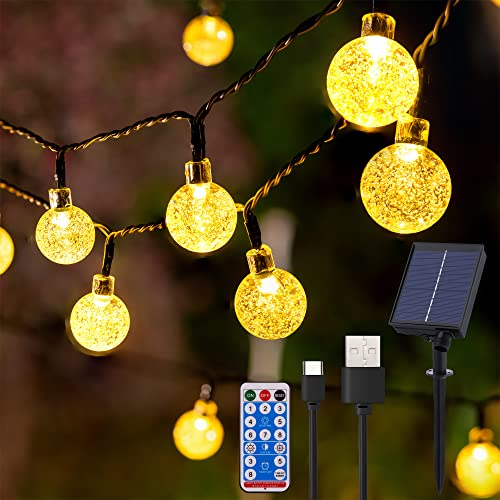 SENMI Catena Luminosa Esterno Solare - 60LED 11.5M Luci Solari Esterno 8 Modalità Impermeabile con Telecomando Luci da Esterno Giardino per Matrimonio Festa