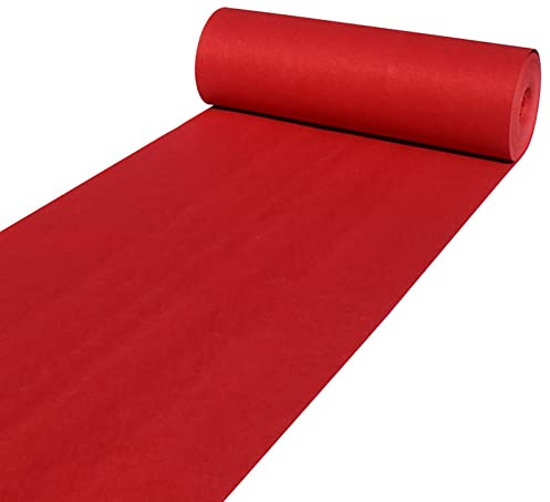 uyoyous 100x1000cm Roter Teppich,Hochzeits-Läufer Event Teppich 2mm Red Carpet Gangläufer roter Teppichläufer,Einwegmatte für Hochzeit, Party, Zeremonie, Hochzeitsdekoration