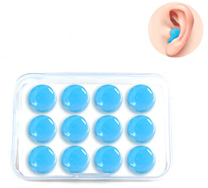 Ohrstöpsel, 6 Paar Sanft Silikon Ohrenstöpsel Formbar, Wiederverwendbar Ohrstöpsel zum Schlafen Geräuschunterdrückung, Ideal zum Konzert Schwimmen Duschen Schnarchen Für Kinder Erwachsene Blau