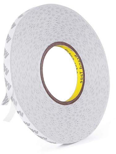 Drenky Adhesif Double Face, Transparent 9080 Ruban Adhésif Double Face Puissant Longueur 50 m, Largeur 10 mm, Épaisseur 0,15 mm pour le travail manuel