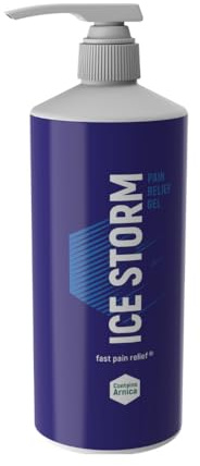 Ice Storm Fast Pain Relief Gel 16 Oz Dispenser Pump – Instant Cooling Muscle Gel with Active Menthol Ingredient & Soothing Arnica – 6 Hour Effect