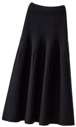 SUIUOI Jupes longues en velours côtelé, trapèze, pour femme, plissées en tartan, pour l'hiver et l'automne, midi, élastiques, vintage, élégantes, pliées, décontractées, Taille Unique