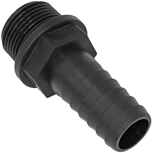 MegaHaustechnik Schlauchtülle mit 1 1/4 Rohr Zoll Aussengewinde AG und 38mm Ø Tülle - Gewinde Fitting Verschraubung aus Kunststoff PP PE PVC