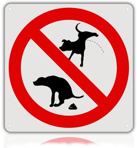 LEIASA | Cartel Prohibido Caca de Perro - 21x21 cm - Aluminio - Excrementos