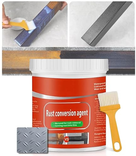 XIRUJNFD 300g Rust Conversion Agent, Metal Rust Removal & Renovation Paint, Multi Functional Metal Conversion Agent, Multifunctional Metal Rust Removal (Grey)