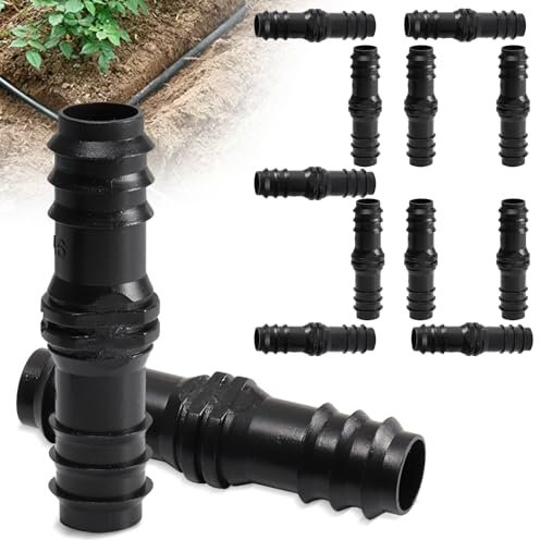 UESDU 30 Stück Schlauchverbinder, 16mm Perlschlauch Verbinder PE Bewässerung Verbinder Gerade Tropfschlauchverbinder Schlauch Kupplung für Gartenbewässerung