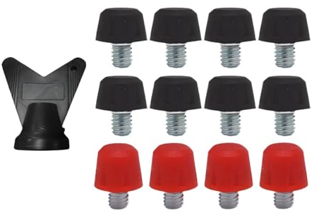 Amagogo 12pcs Football Shoe Spikes Soccer Stiefelfäden Fadenschraube 6mm Non Slip Ersatzfußballstiefel für den Wettbewerb, Schwarz 8mm Rot 11mm