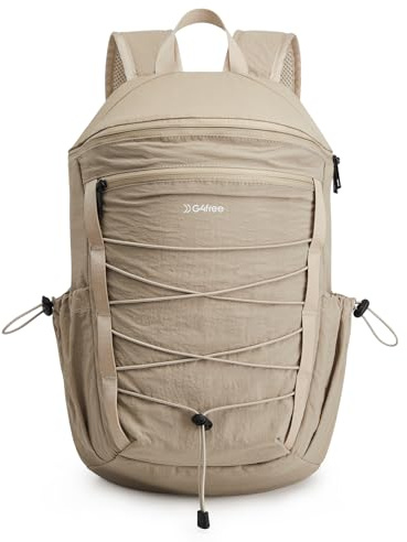G4Free Hiking Backpack for Women Men 20L Lightweight Travel Backpacks Daypack Outdoor Daily Camping, Khaki