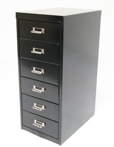 Szagato Schubladenschrank/Schubladen-Container HxBxT: 66x28x40cm mit 6 Schubladen aus Metall, schwarz Marke (Büroschrank, Werkzeugschrank, Werkstattschrank, Aufbewahrungsschrank, Schubladen-Box)