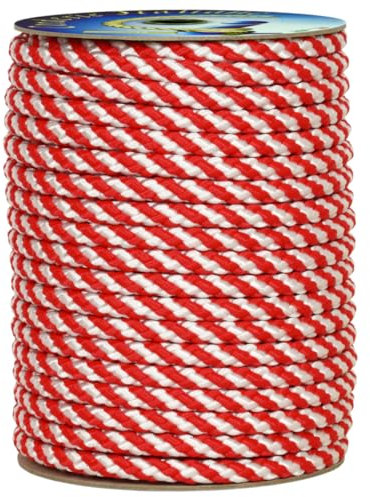 Corderie Italiane 6024668-00 Braid Señalización, 10 Mm-100 Mt, Bibianco/Rojo