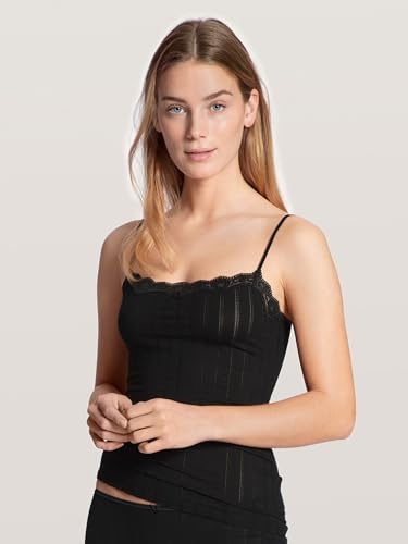 CALIDA Etude Toujours Top Spaghetti Dames, Bretelles réglables, Aspect Aiguille Noble, avec Label de qualité Swiss+Cotton