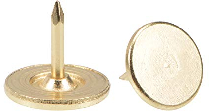 sourcing map 50 Stück Polsternägel, flacher Kopf Reißzwecken Möbelnagel Für Sofa Möbel Kopfteile 11mmx10mm Flachkopf Bronzeton