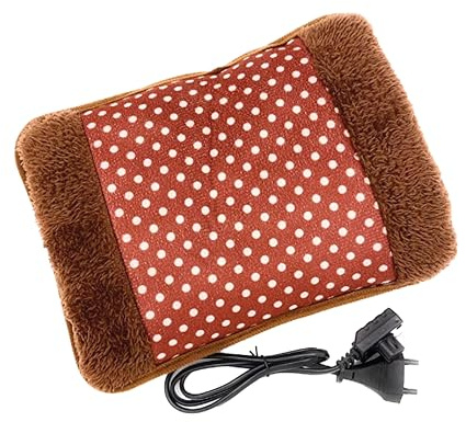Decolores - Bolsa De Agua Caliente Eléctrica Recargable - Tamaño 18x25 cm - Duración 3 Horas - Apagado Automático - Alivio Dolores Musculares - Recargable en 10 minutos - Cojín Térmico - 600W - Marrón