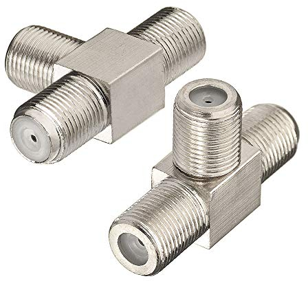 Superbat SAT F Verbinder/F Typ Splitter /3X F-Buchse/TV Adapter Koaxialstecker Adapter/T-Stück für TV Video VCR Antenne TV Kabel Satellitenkabel Antennenkabel Tuner Antenne 2 Stück