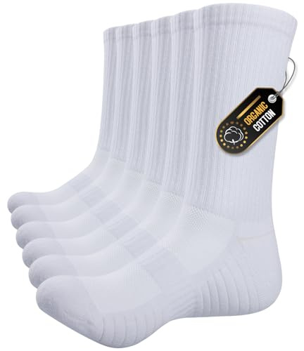 Alaplus Hiking Socks for Men Women, Moisture Wicking Cushioned Anti-Blister Running Socks, Breathable Boot Socks with Arch Support,All-day Comfort, 6 Pairs