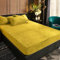 Luofanfei Warm Fleece Spannbettlaken 180x200cm Winter Flanell Gelb Plüsch Bettlaken Warme Cashmere Touch Kuschelig Flauschig Spannbetttuch für Matratze Hohe für bis 30 cm