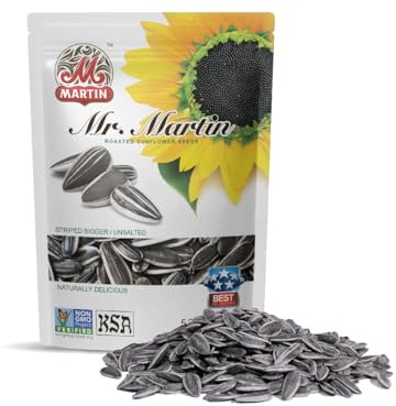 MR. MARTIN Freshly Roasted Unsalted Sunflower Seeds To Eat – Non-GMO, Kosher, Crunchy, Delicious, Vegan, Keto Friendly, Low Sodium Snack – 5.25 Oz, 12 Pack