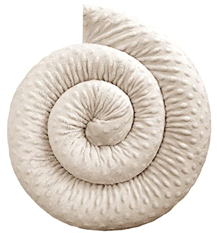 4L Textil Bebeloo Bettschlange Bettkissen Seitenschläferkissen Nackenrolle Schlafkissen Kuschelschlange Stillkissen Zierkissen Zugluftstopper Body Pillow Minky Oeko-TEX (Beige, 180 cm)