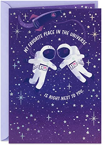 Hallmark Birthday Card for Husband, Wife, Boyfriend, Girlfriend (Astronauts, Favorite Place in the Universe)