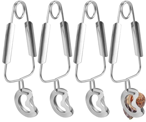 DOERDO 4PCS Stainless Steel Escargot Snail Tongs Kitchen Baking Tongs Food Tongs Cooking Tools for Cooking Restaurant Serving, 6Inch