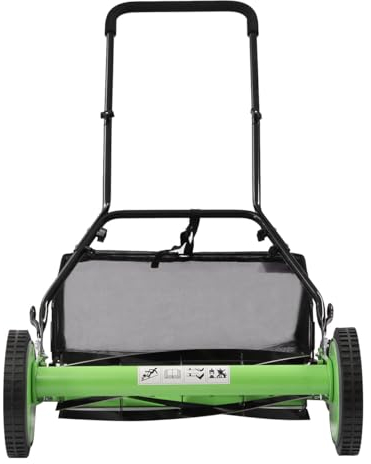 HandrasenmäHer Arbeitsbreite Rasen HöHenverstellun Hand Push SpindelmäHer FüR Bis Zu 200M² RasenfläChe Messerwalze Aus QualitäTsstahl HandrasenmäHer+Fangsack Verstellbar Leise 20In Fangkorb