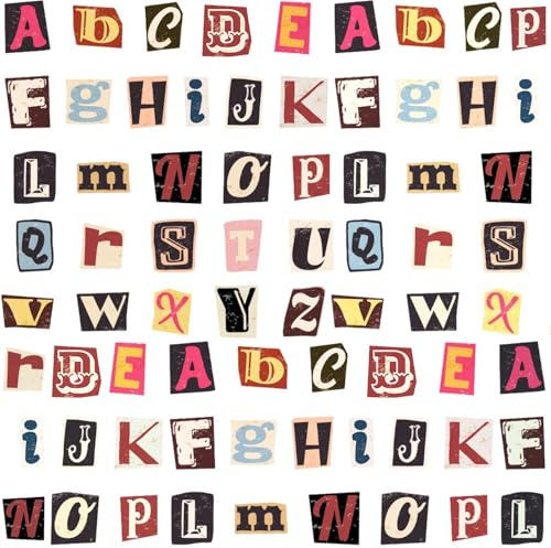 104 adesivi con lettere, retro decorativi, impermeabili, per confezioni regalo, bagagli, bottiglie d'acqua e altro ancora