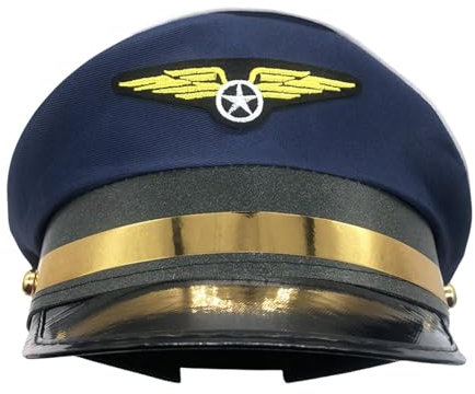 Generisch Pilotenmütze, Airline-Pilotenmütze - Kapitänsmütze für Marinepiloten für Erwachsene,Flugzeug-Kostümhut, Airline-Themenparty, Pilotenhut, Pilotenkostüm-Zubehör für Halloween, Kostümzubehör