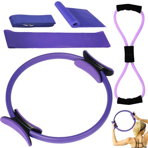 HBSFBH Pilates Yoga Ring, Pilates Kit für Frauen, Pilates Rings Kit Für Frauen, Yoga Widerstandsring, Yoga Ring Mit Doppelgriff, Widerstandsring, für Beine Arme und Oberschenkel Gewichtsverlust