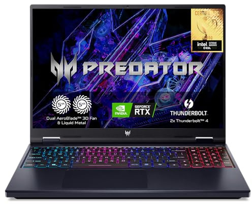 Acer Predator Helios Neo 16 AI PHN16-72, Ordenador Portátil Gaming 16, WQXGA IPS (Intel Core Ultra 7-255HX, 32 GB RAM, 2 TB SSD, GeForce RTX 5070, Windows 11 Home), Negro, QWERTY Español+3M Game Pass
